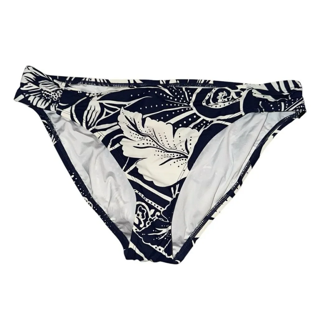 La Blanca NWT Playa Side Shirred Hipster Bikini Bottoms INDIGO Size 14